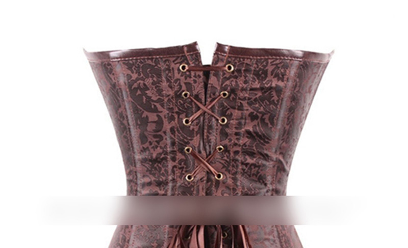 Sexy Brown Multi-layer Chains Decorated Corset,Shapewear
