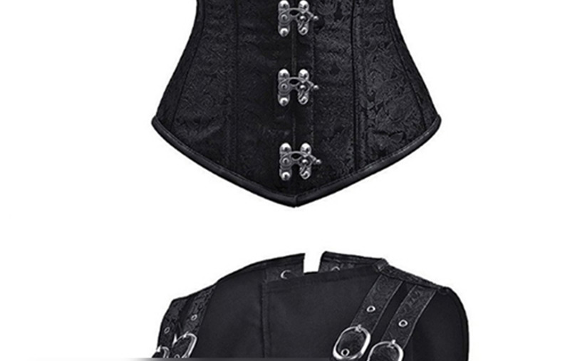 Sexy Black Double Buttons Design Sleeveless Corset,Shapewear