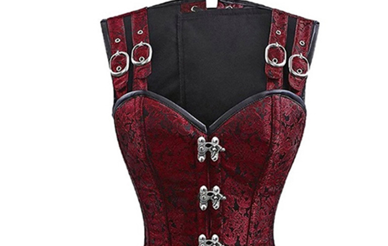 Sexy Red Double Buttons Design Sleeveless Corset,Shapewear