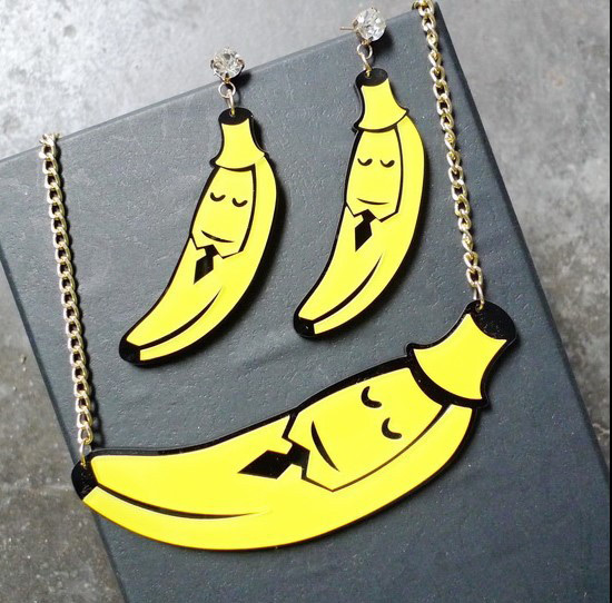 Fashion Yellow Bananas Shape Decorated Necklace,Pendants