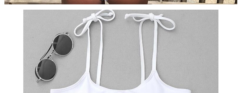 Sexy White Pure Color Design Suspender Bikini,Bikini Sets
