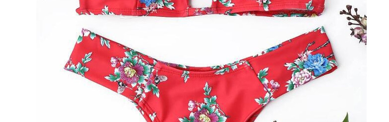 Sexy Red Flowers Pattern Decorated Bikini,Bikini Sets