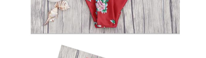 Sexy Red+green Flower Pattern Design Split Bikini,Bikini Sets