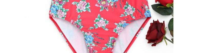Sexy Red Flower Pattern Design One-piece Bikini,One Pieces