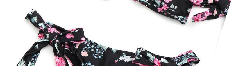 Sexy Black+pink Bowknot Decorated Strapless Bikini,Bikini Sets