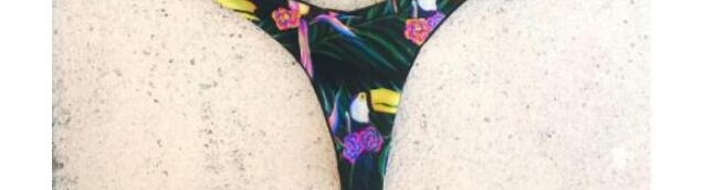 Sexy Black Bird&flowers Pattern Decorated Bikini,Bikini Sets