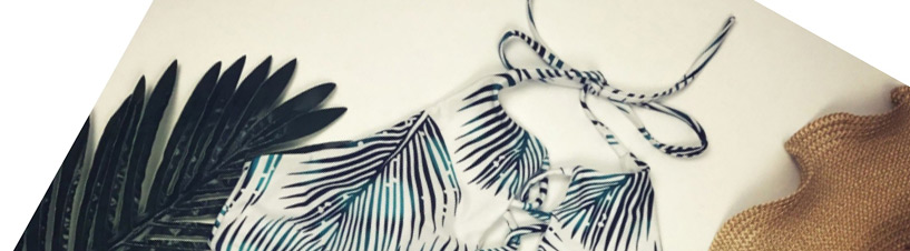 Sexy White Leaf Pattern Decorated Split Bikini,Bikini Sets