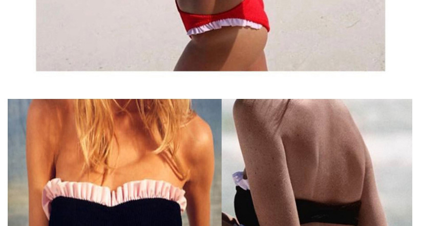 Sexy Black Strapless Design Split Bikini,Bikini Sets