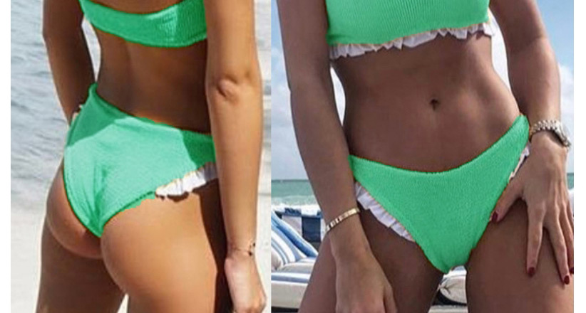 Sexy Green Strapless Design Split Bikini,Bikini Sets