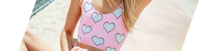 Sexy Pink Heart Shape Pattern Decorated Bikini,Bikini Sets