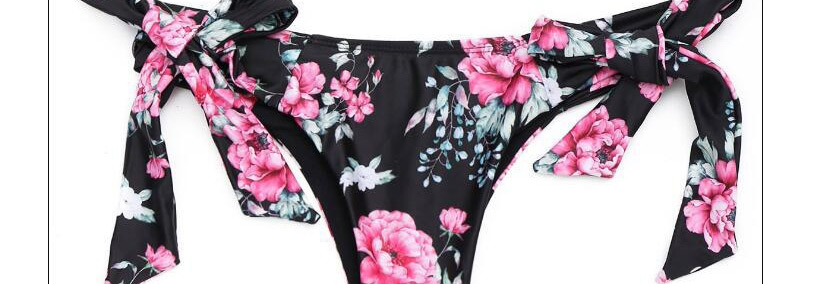 Sexy Black Off-the-shoulder Design Split Bikini,Bikini Sets