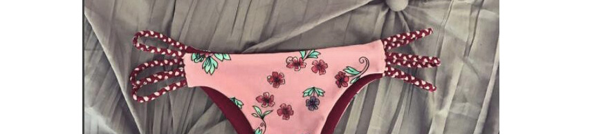 Sexy Pink Flowers Pattern Decorated Bikini,Bikini Sets