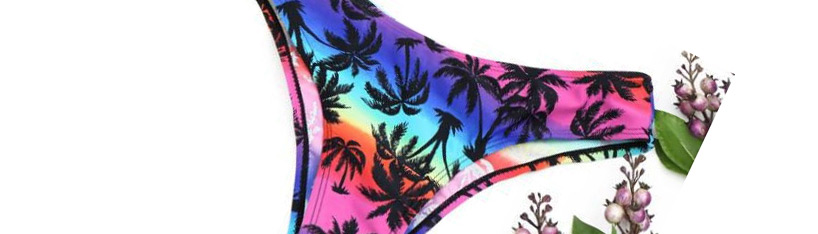 Sexy Multi-color Coconut Tree Pattern Decorated Bikini,Bikini Sets
