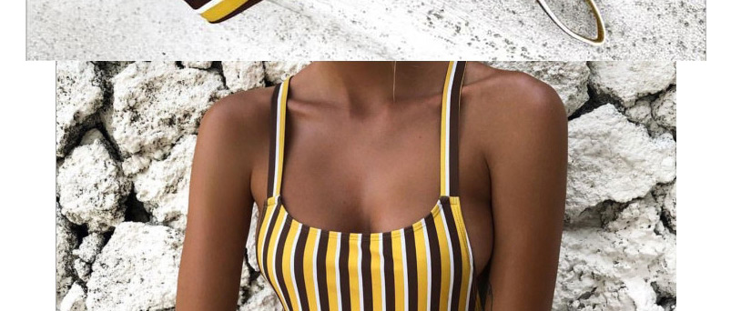 Sexy Yellow Stripe Pattern Decorated Bikini,Bikini Sets