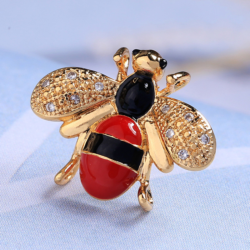 Fashion Red+gold Color Bee Shape Decorated Brooch,Korean Brooches