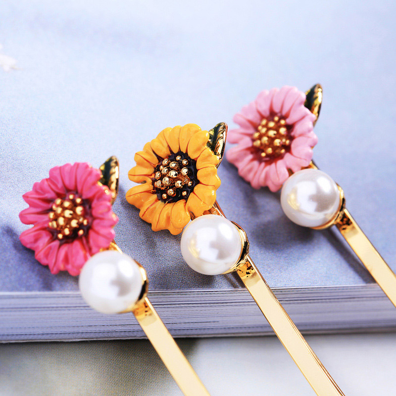 Fashion Pink Flower Shape Decorated Brooch,Hairpins