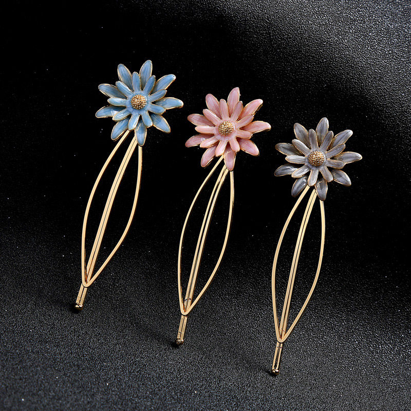 Fashion Blue Flower Shape Decorated  Hair Clip,Hairpins