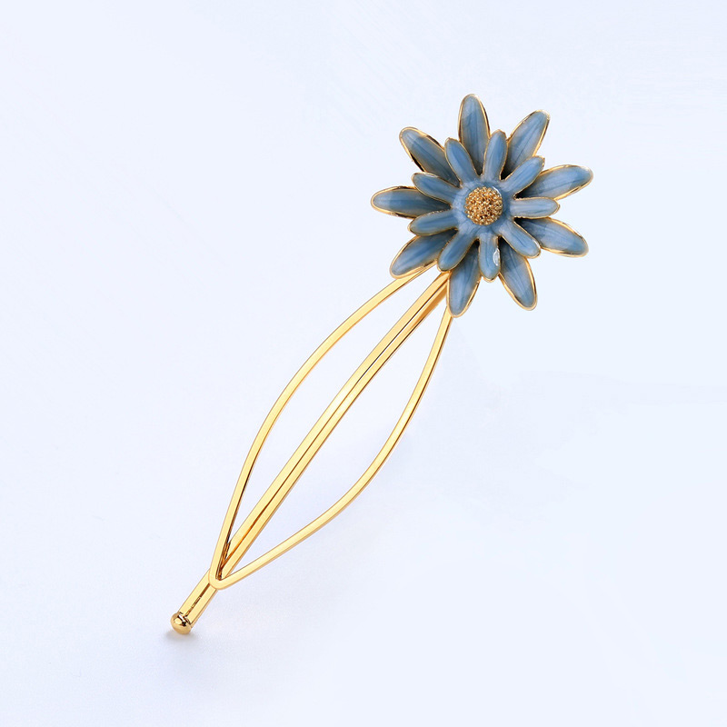 Fashion Blue Flower Shape Decorated  Hair Clip,Hairpins