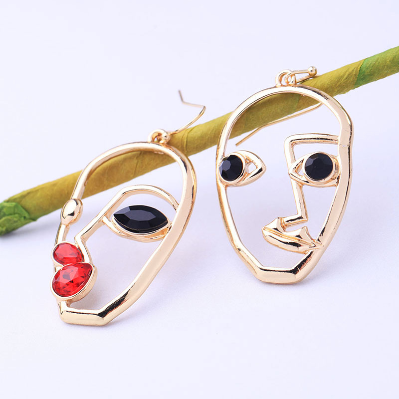 Fashion Gold Color Hollow Out Design Face Shape Earrings,Drop Earrings