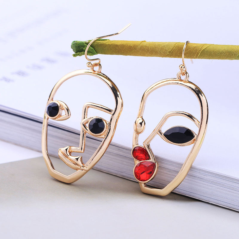 Fashion Gold Color Hollow Out Design Face Shape Earrings,Drop Earrings