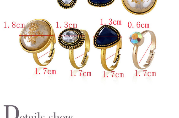 Fashion Gold Color Round Shape Gemstone Decorated Ring&earrings,Jewelry Sets
