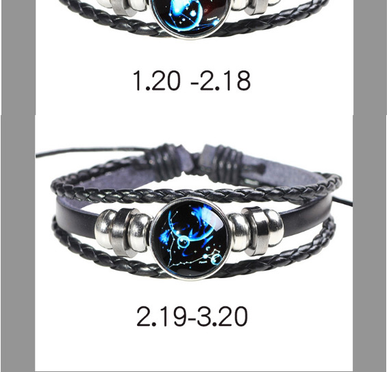 Fashion Black+blue Pisces Pattern Decorated Noctilucent Bracelet,Fashion Bracelets