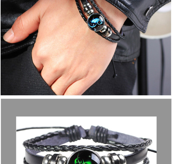 Fashion Black+green Aries Pattern Decorated Noctilucent Bracelet,Fashion Bracelets