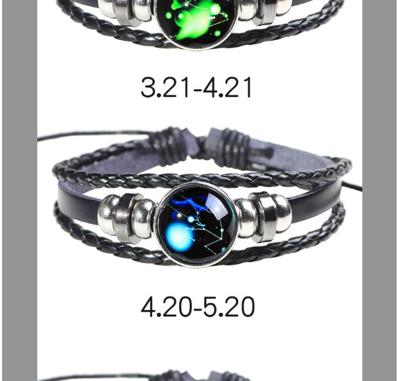 Fashion Black+blue Capricorn Pattern Decorated Noctilucent Bracelet,Fashion Bracelets