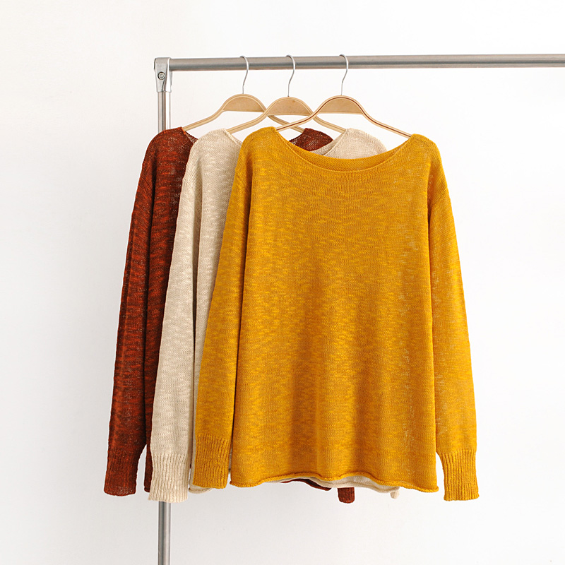 Fashion Yellow Pure Color Decorated Blouse,Sweater