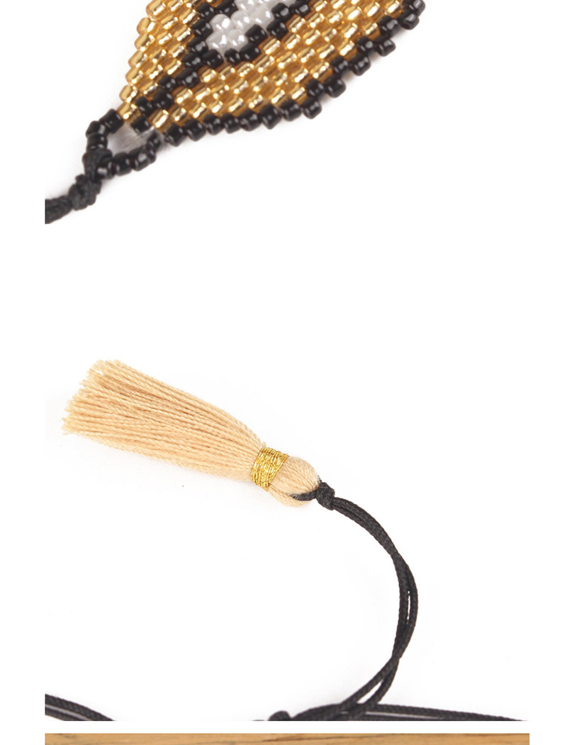 Fashion Khaki Lip&tassel Decorated Hand-woven Bracelet,Beaded Bracelet