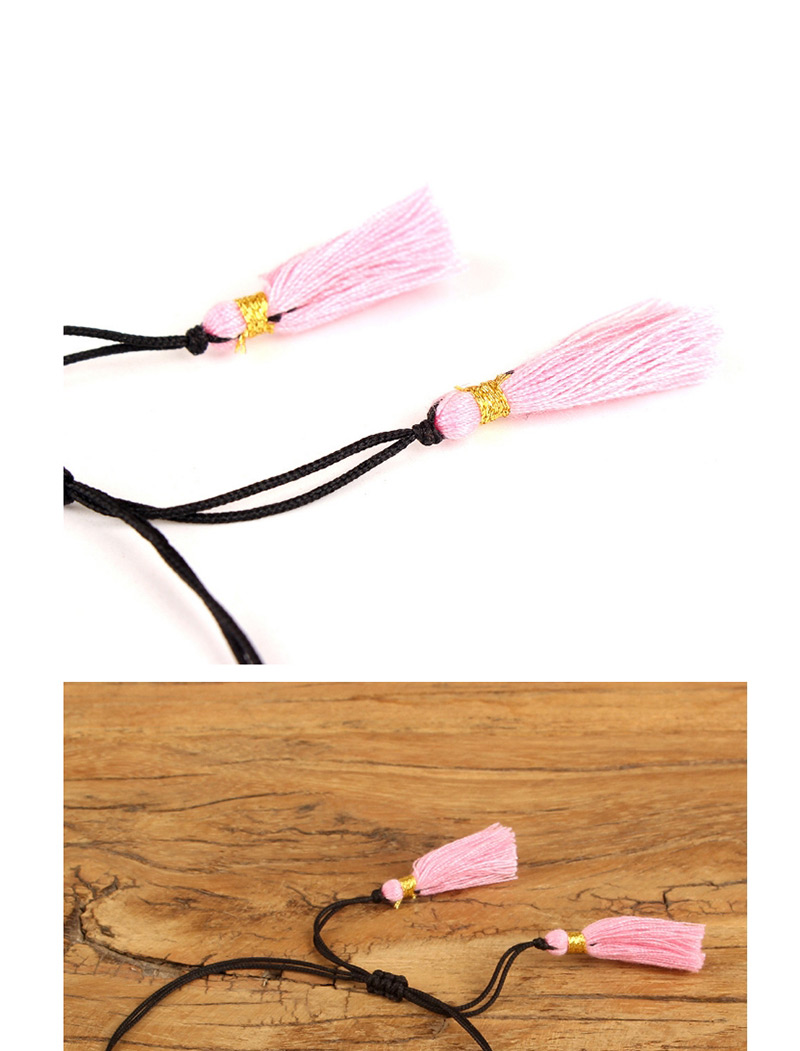 Fashion Pink Lip&tassel Decorated Hand-woven Bracelet,Beaded Bracelet