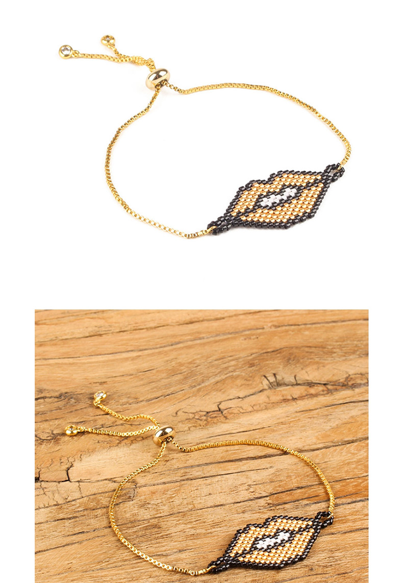 Fashion Yellow Beads Decorated Lip Shape Bracelet,Beaded Bracelet