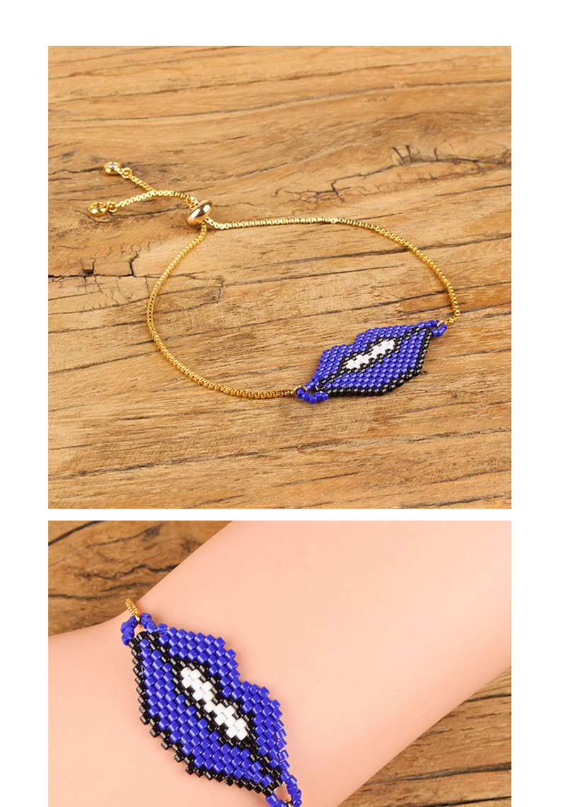 Fashion Sapphire Blue Beads Decorated Lip Shape Bracelet,Beaded Bracelet