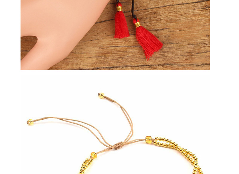 Fashion Orange+red Tassel Decorated Beads Bracelet,Beaded Bracelet
