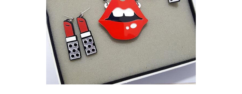 Fashion Silver Color Lipstick&lip Shape Design Asymmetric Earrings,Drop Earrings