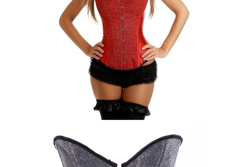 Fashion Red Pure Color Decorated Corset,Shapewear