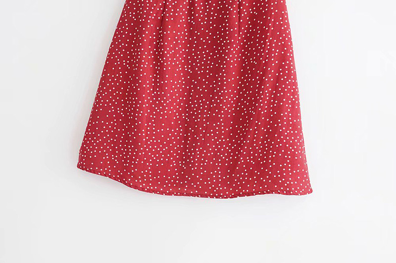 Fashion Red Dots Pattern Decorated Suspender Dress,Long Dress