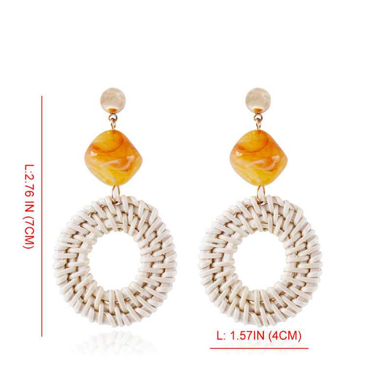 Fashion Orange Round Shape Decorated Earrings,Drop Earrings