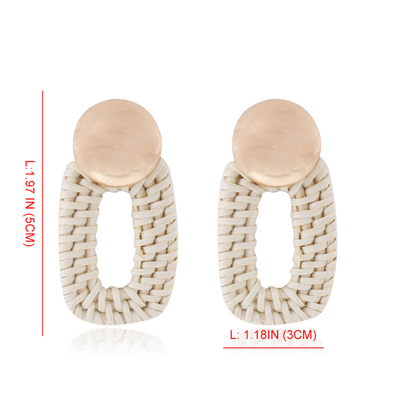 Fashion White Square Shape Decorated Earrings,Drop Earrings