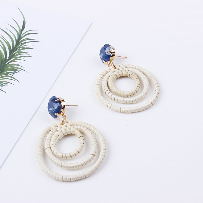 Fashion Blue Round Shape Decorated Earrings,Drop Earrings