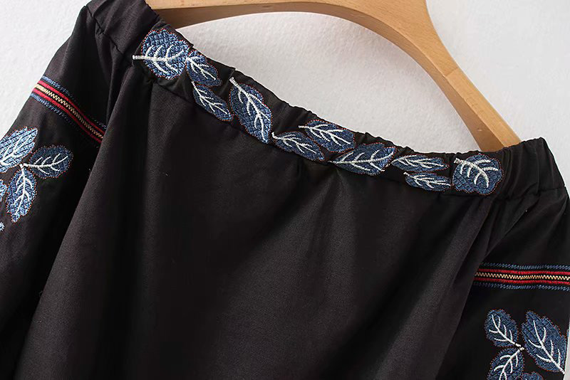 Fashion Black Strapless Design Flower Pattern Dress,Long Dress