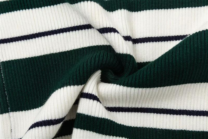 Fashion Green Stripe Pattern Decorated Sweater,Sweater