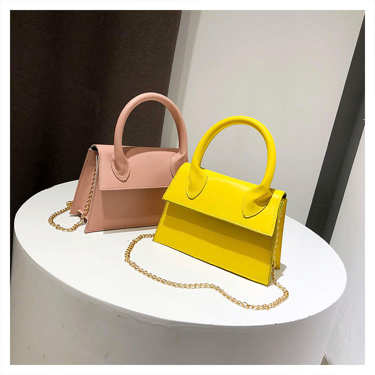Fashion Yellow Pure Color Decorated Bag,Shoulder bags