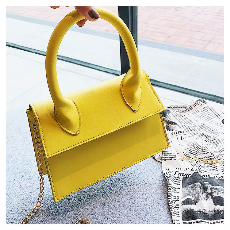 Fashion Yellow Pure Color Decorated Bag,Shoulder bags