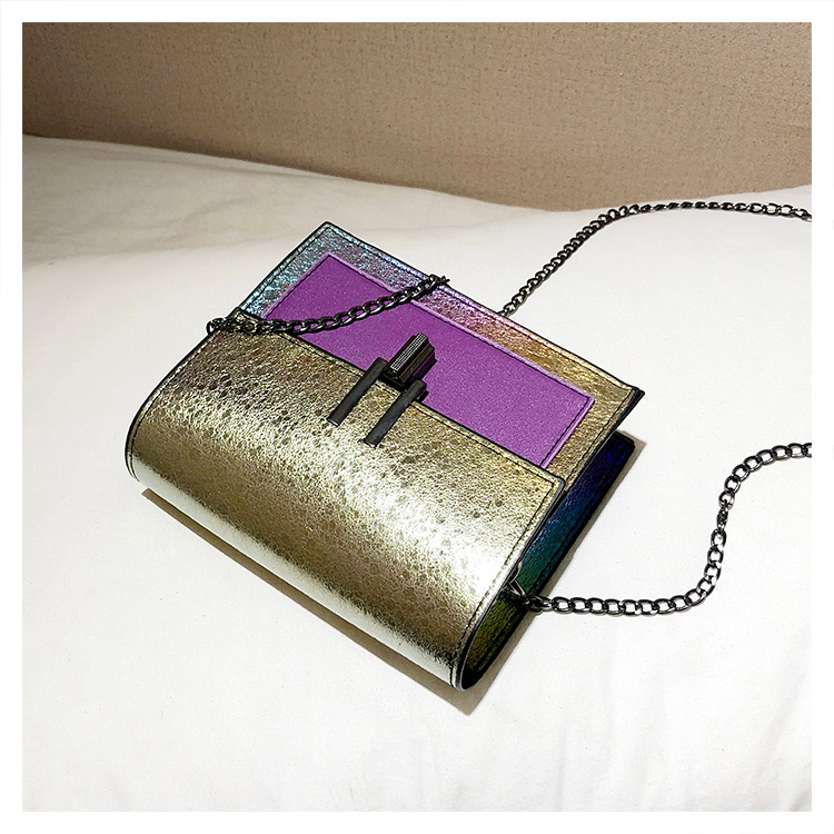Fashion Gold Color+purple Color-matching Decorated Bag,Shoulder bags