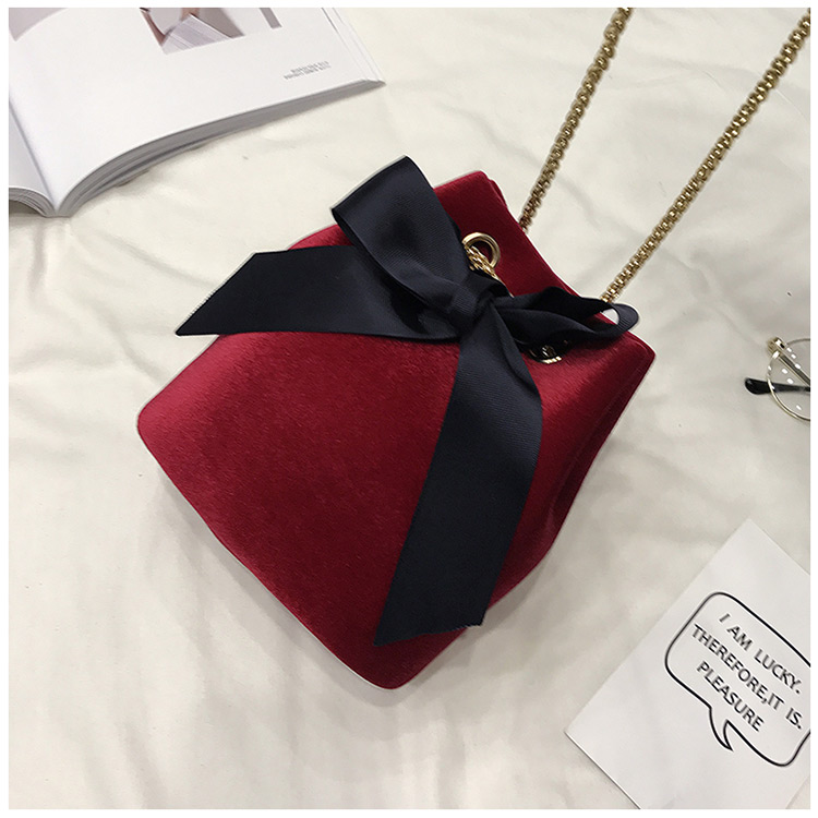 Fashion Claret Red Bowknot Shape Decorated Bag,Shoulder bags