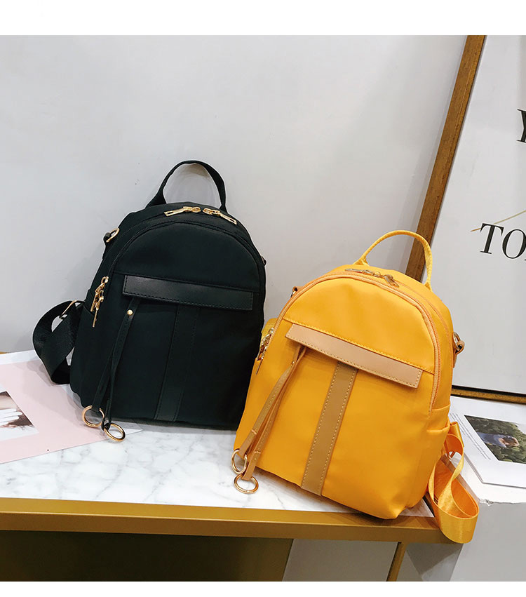 Fashion Yellow Pure Color Decorated Backpack,Backpack