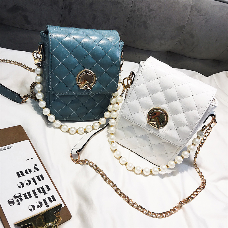 Fashion White Grids Pattern Decorated Bag,Handbags