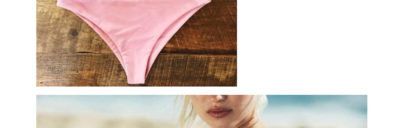 Sexy Pink Pure Color Decorated Swimwear(2pcs),Bikini Sets