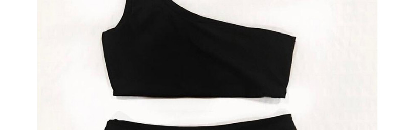 Sexy Black Pure Color Decorated Swimwear(2pcs),Bikini Sets